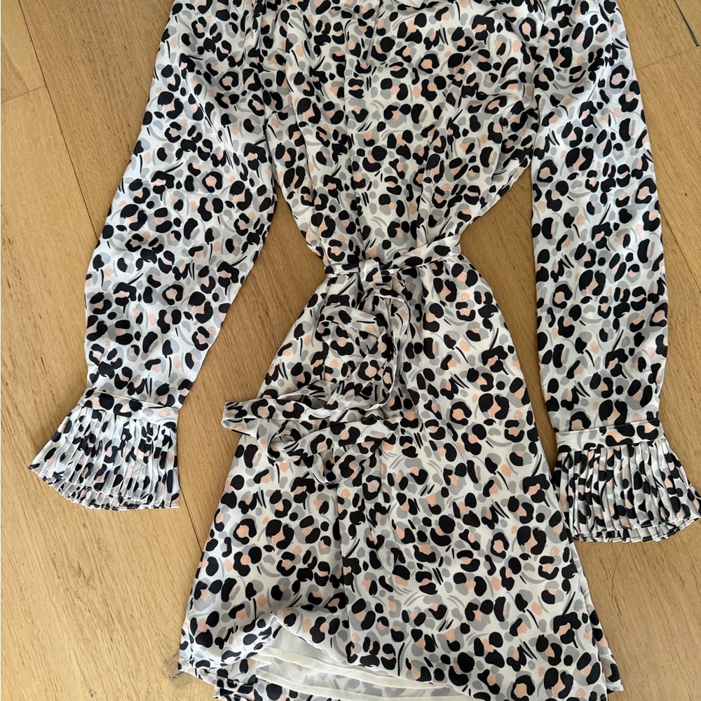 LOFT Leopard Print Blouse in Cream, Black & Blush